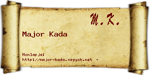 Major Kada névjegykártya